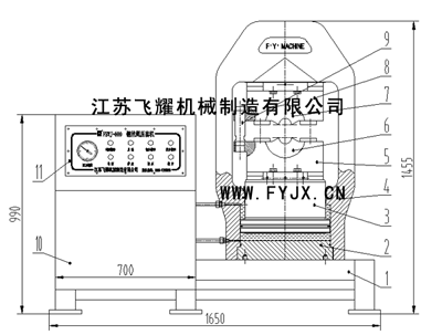 FY-GYJ-500型鋼絲繩壓套機結構示意圖